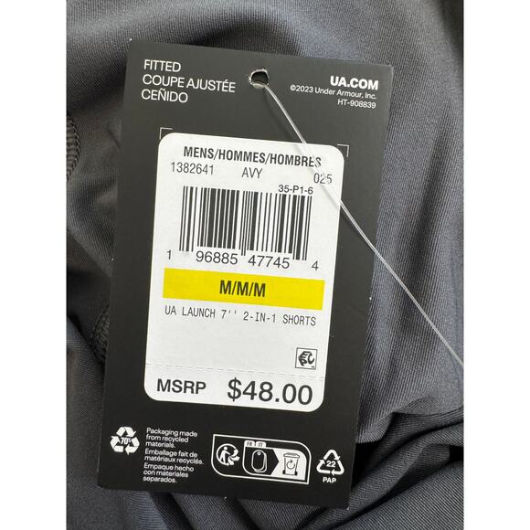 UNDER ARMOUR Men's Castlerock Reflective 7" Launch Unlined 2in1 Shorts Size S - Picture 5 of 8